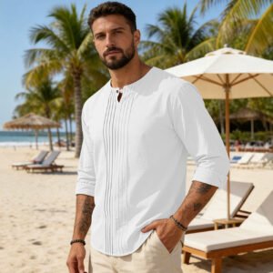 Men's Round-neck, Loose-fit Outerwear Pullover Shirt