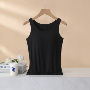 Women's Padded Vest Bra, Inner Layer, One-Piece Camisole, Slim-Fit, Figure-Flattering Modal Underwear For Summer