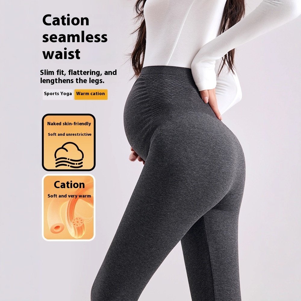 High Elastic Thermal Outerwear Clothing Plus Size Maternity Leggings - Image 2