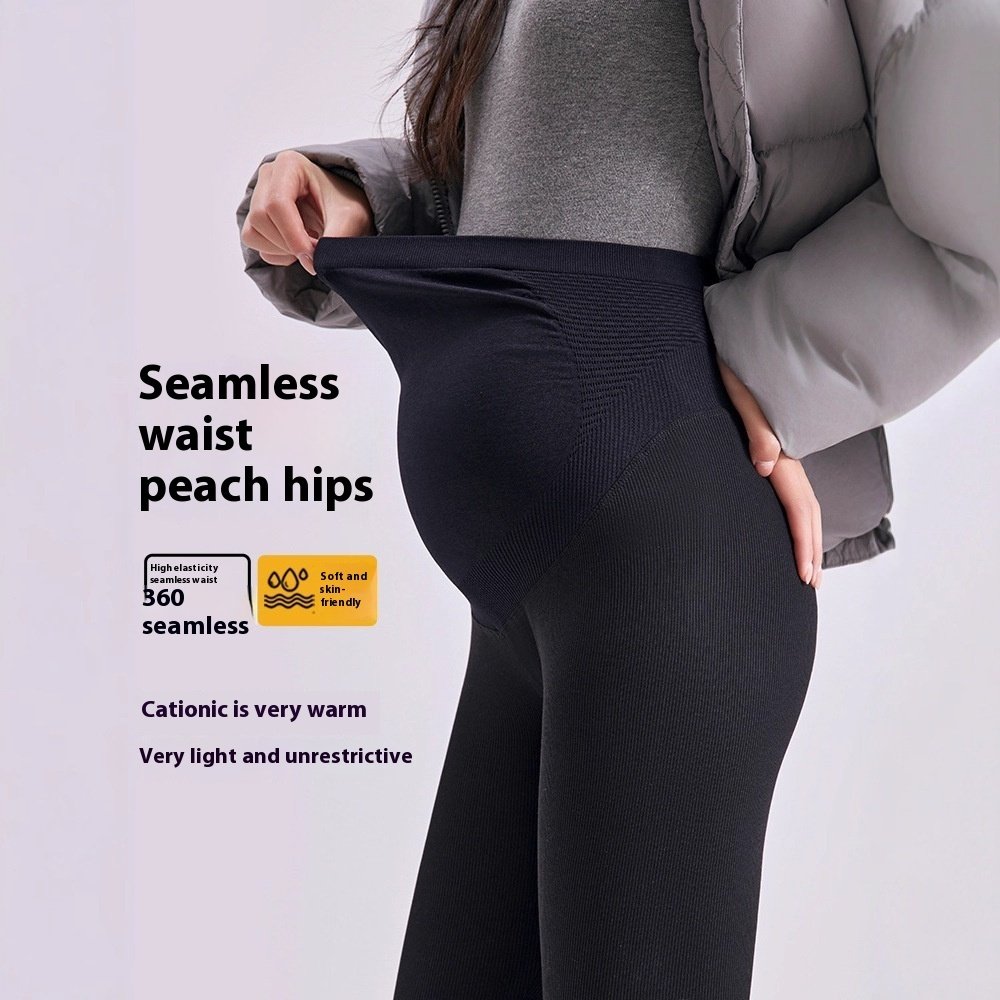 High Elastic Thermal Outerwear Clothing Plus Size Maternity Leggings - Image 3