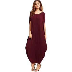 Loose Dress Cross-border Aliexpress Amazon Wish Explosion Solid Color Pleated Long Skirt