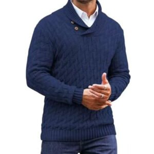 Men's Fashionable Round-Neck Slim-Fit Sweater
