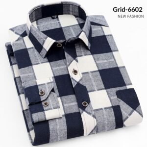 Mens Long-sleeve Plaid Casual Wear For Young And Middle-aged Adults Autumnwinter