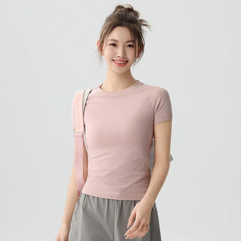 Quick-Drying Running Short-Sleeved Women's Summer Thin Training Fitness Yoga Top Slim Fit Elastic Professional Sports T-Shirt - Image 8