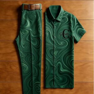 Mens Digital-Print Titanium Cotton Suit