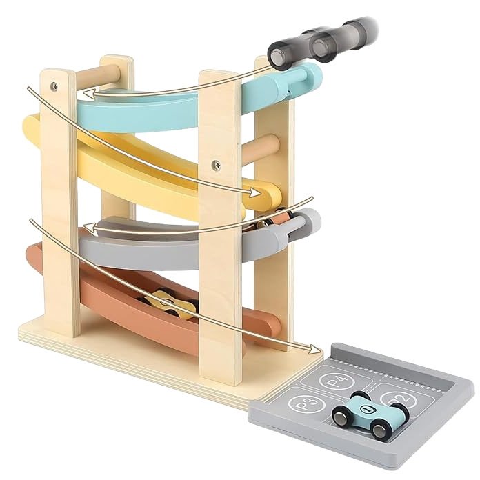 Wooden Inertia Sliding Track Car Educational Toy - Image 5