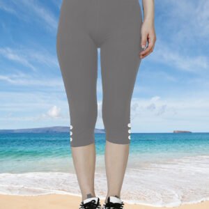 Women High Waisted Capri Leggings, Buttery Soft Yoga Pants, 4-Way Stretch Workout Athletic Cropped Pants For Daily Gym Fitness