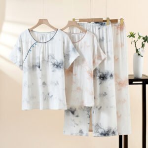 Bamboo Cotton Double-layer Gauze Pajamas For Women Thin Homewear Suit