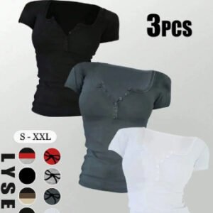 Red Slim Fit Waist T-Shirt - Women's Elegant Short Sleeve Top Casual Summer Tee