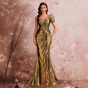 Design-conscious Fish-scale Structured Elegant Evening Gown