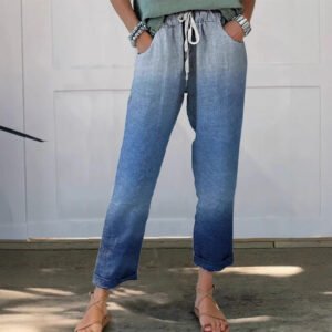 Fashionable Graffiti-style Casual Pants With A Floral Print And Loose Fit