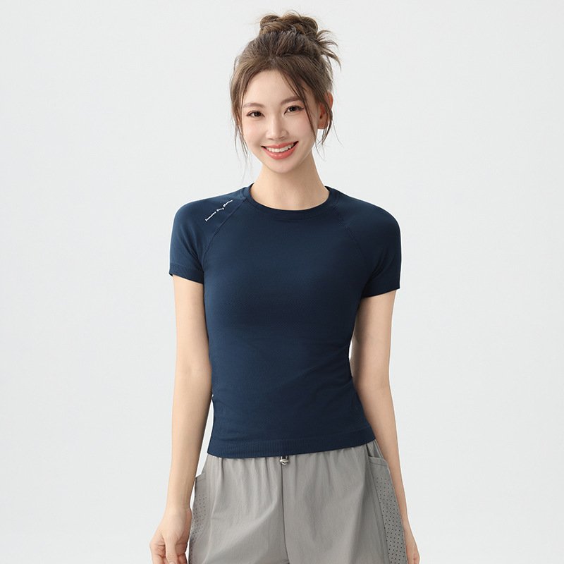 Quick-Drying Running Short-Sleeved Women's Summer Thin Training Fitness Yoga Top Slim Fit Elastic Professional Sports T-Shirt - Image 10