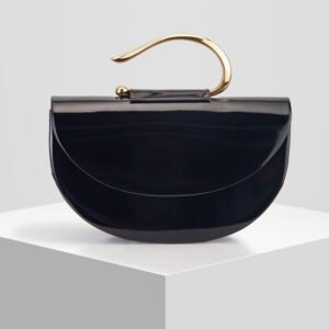 New Glossy Semi-circular Evening Handbag