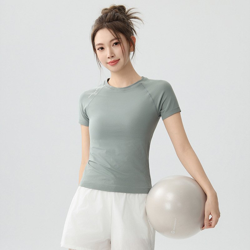 Quick-Drying Running Short-Sleeved Women's Summer Thin Training Fitness Yoga Top Slim Fit Elastic Professional Sports T-Shirt - Image 7