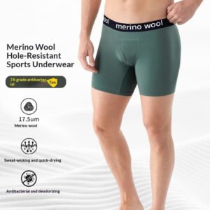 Mens Merino Wool Athletic Boxer Briefs