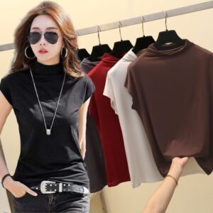 Womens Summer New Half-Neck Slimming Vest Sleeveless Top