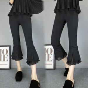 Spliced Mesh Cutout Versatile Casual Pants