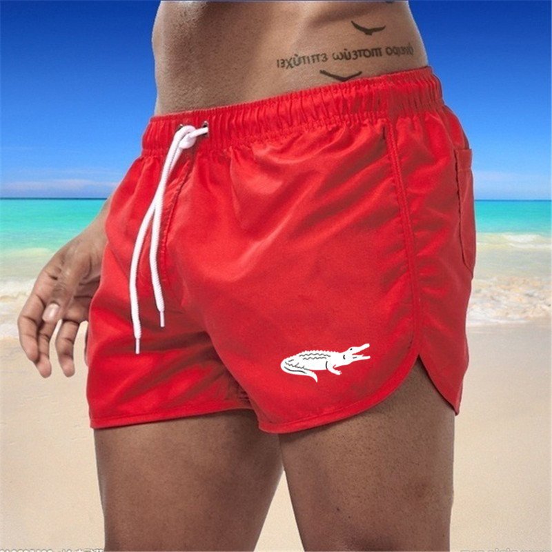 Mens Fashionable Beach Shorts Polyester Multi-Color Sports Three-Quarter-Length Shorts - Image 7