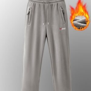 Men New AutumnWinter Fleece Lined Padded Norwegian Style Thermal Pants In American And European Sizes