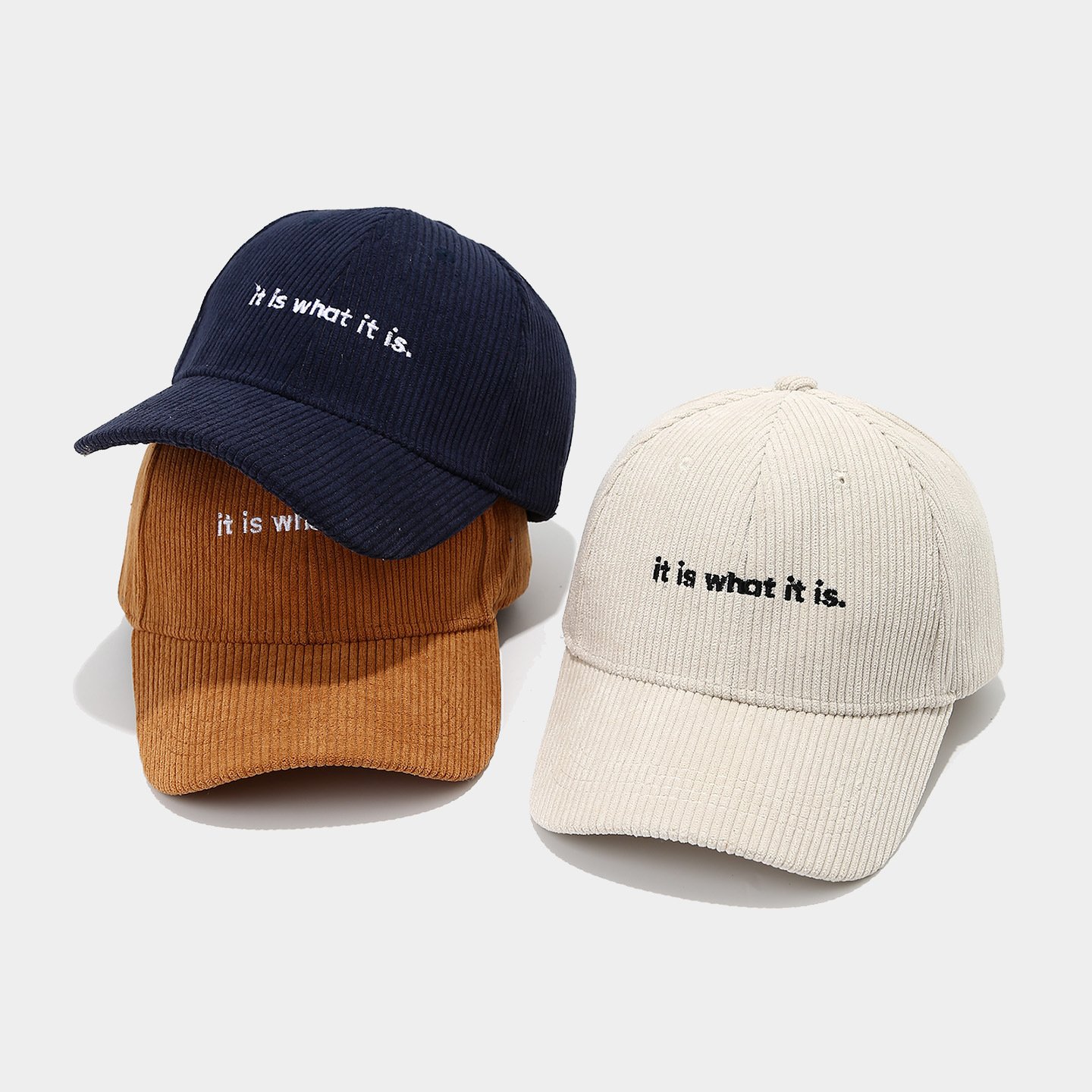Stylish Letter-print Corduroy Baseball Cap For Couples - Image 2