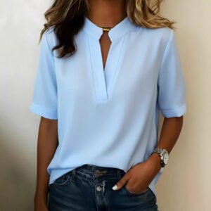 Women's Casual Short Sleeve Top - Crew Neck T-Shirt Loose Fit Summer Basic Tee for Daily Wear
