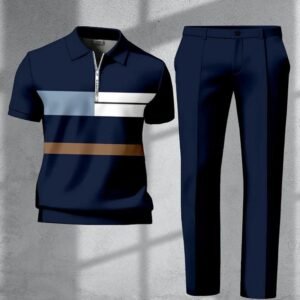 Mens 3D-printed Short-sleeve And Long-pants Set