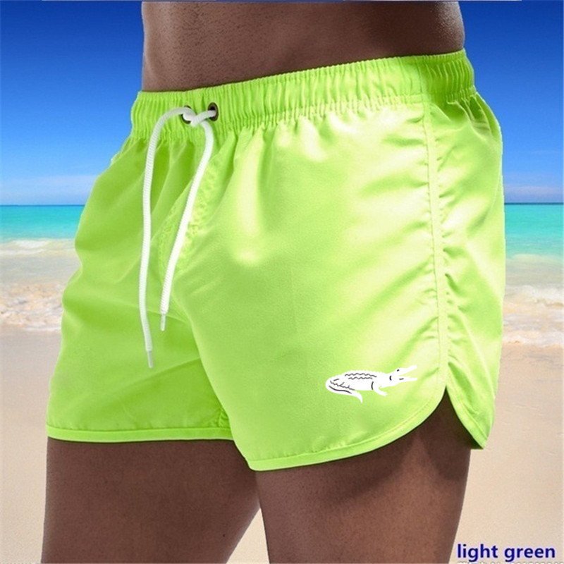 Mens Fashionable Beach Shorts Polyester Multi-Color Sports Three-Quarter-Length Shorts - Image 10