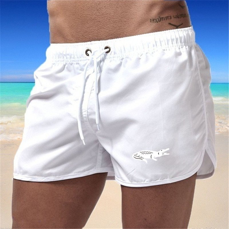 Mens Fashionable Beach Shorts Polyester Multi-Color Sports Three-Quarter-Length Shorts - Image 6
