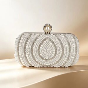 Diamond-encrusted Evening Ladies' Pearl Clutch Bag