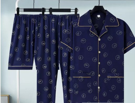 Pure Cotton Three-Piece Pajama Set For Men - Image 10