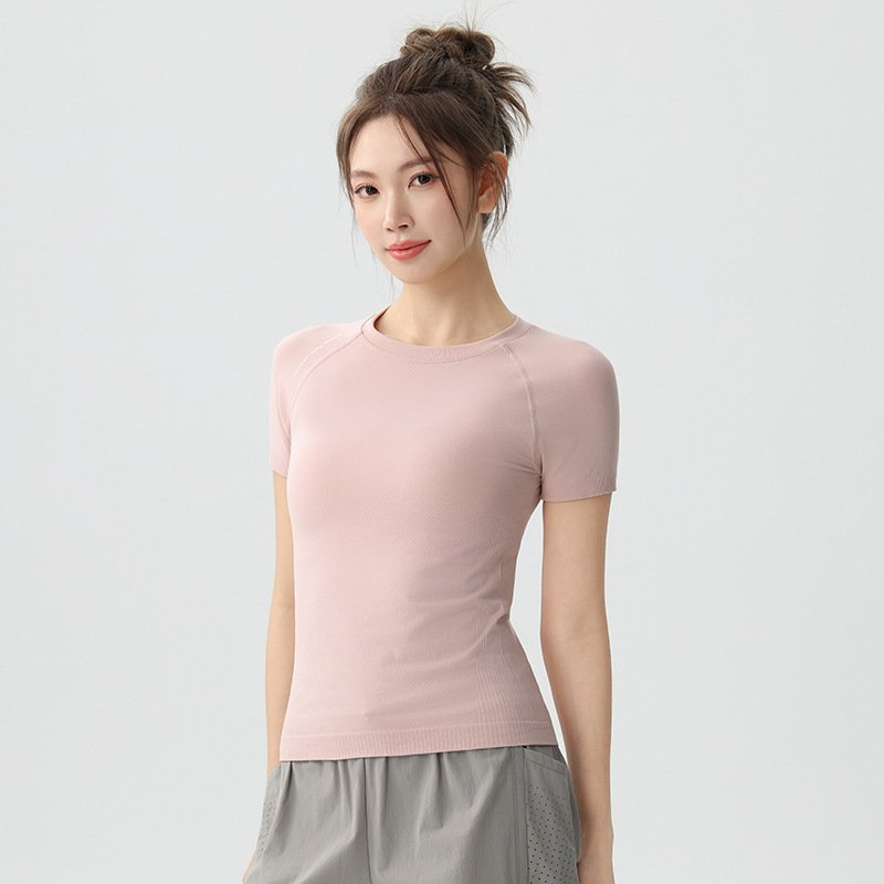Quick-Drying Running Short-Sleeved Women's Summer Thin Training Fitness Yoga Top Slim Fit Elastic Professional Sports T-Shirt - Image 3