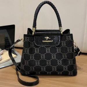 Womens Minimalist Handbag With Heat-applied Rhinestones