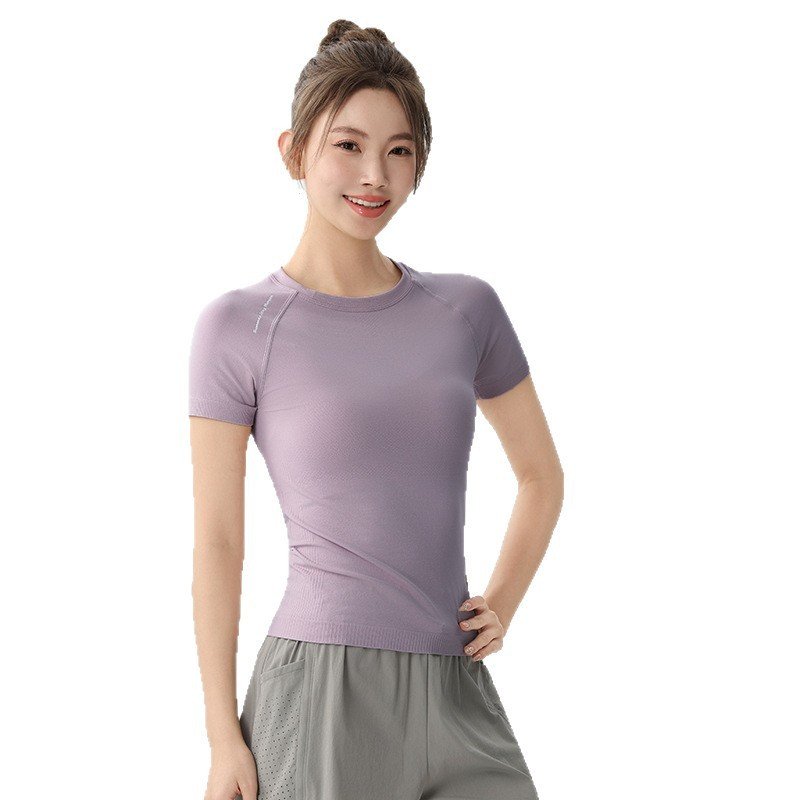 Quick-Drying Running Short-Sleeved Women's Summer Thin Training Fitness Yoga Top Slim Fit Elastic Professional Sports T-Shirt - Image 5