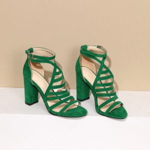 British-style Matte-textured Chunky Roman Sandals
