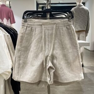 Elastic-waist Casual Loose-fit Linen Shorts
