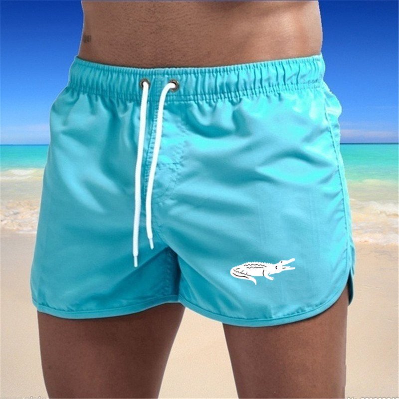 Mens Fashionable Beach Shorts Polyester Multi-Color Sports Three-Quarter-Length Shorts - Image 4