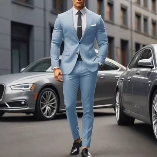 New Mens Casual Suit With Double-breasted Design