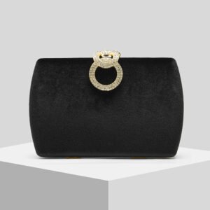 New Black Velvet Evening Clutch For Women