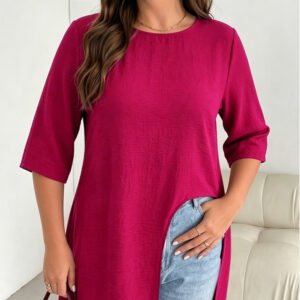 Womens Round-neck Short-sleeve Top