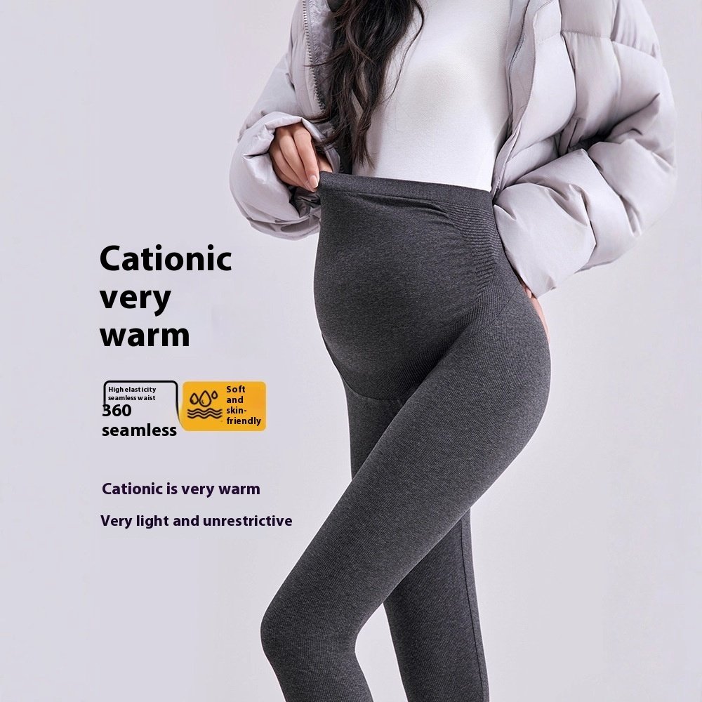 High Elastic Thermal Outerwear Clothing Plus Size Maternity Leggings - Image 4