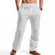 Linen Beach Shorts With Drawstring Vertical Stripes And A Straight-leg Breathable Fit - Image 5
