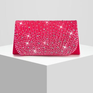 New Womens Diamond-embellished Evening Clutch Crossbody Bag