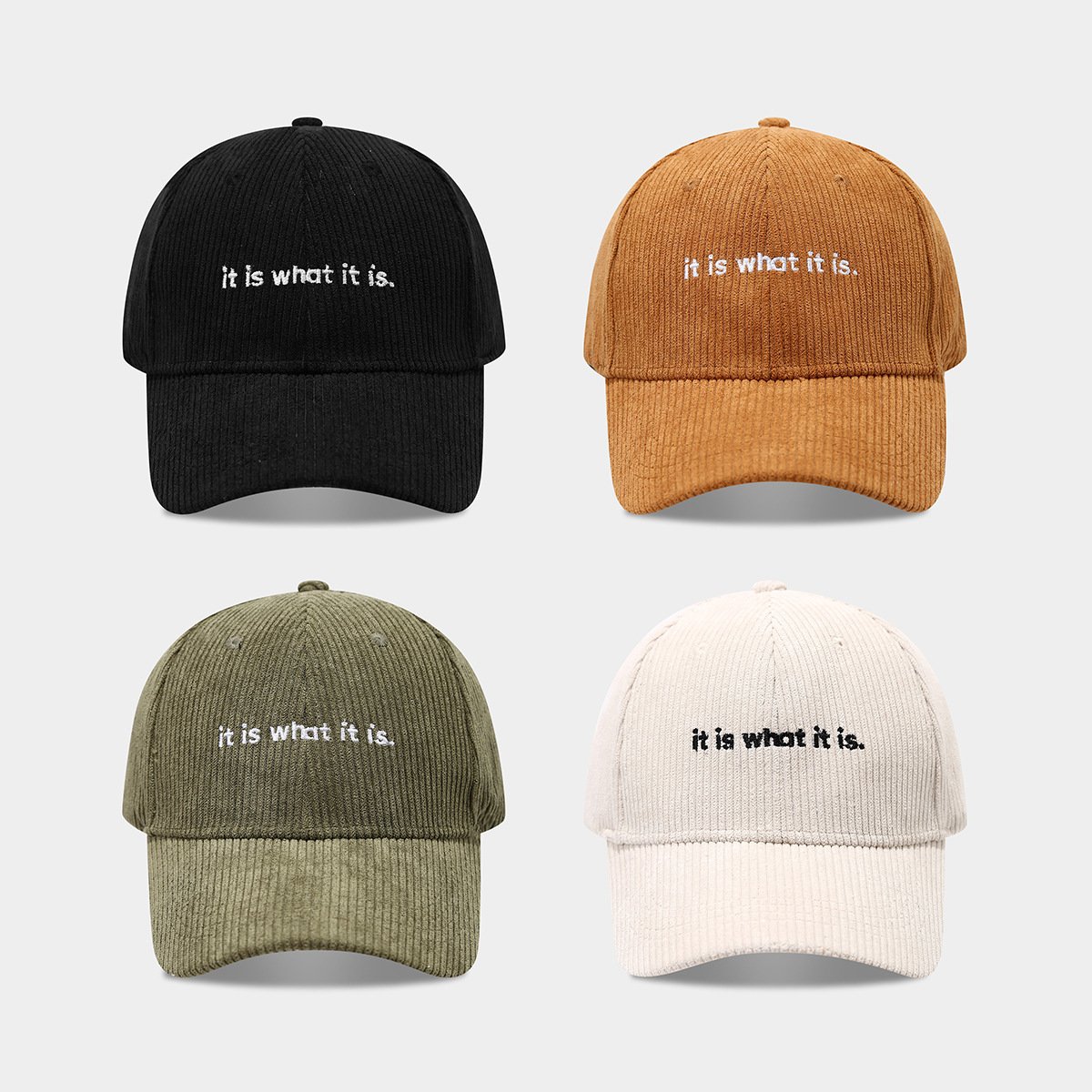 Stylish Letter-print Corduroy Baseball Cap For Couples