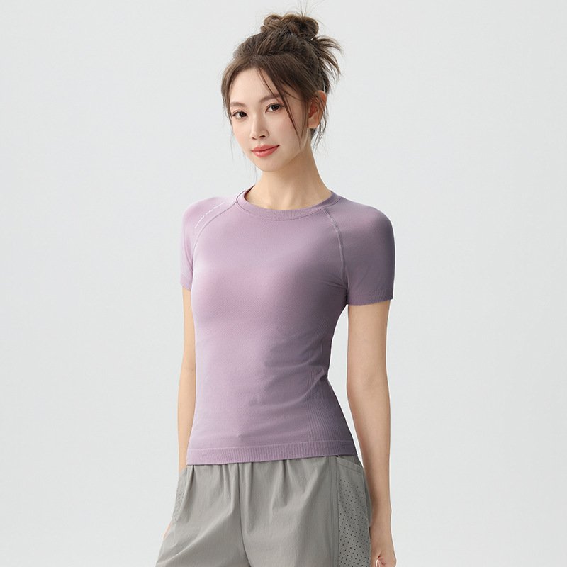 Quick-Drying Running Short-Sleeved Women's Summer Thin Training Fitness Yoga Top Slim Fit Elastic Professional Sports T-Shirt