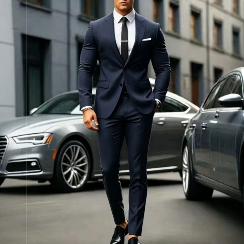 New Mens Casual Suit With Double-breasted Design - Image 3